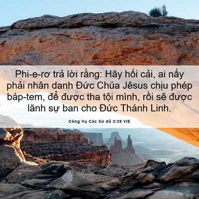 Picture 06 - Công Vụ Các Sứ đồ 2:38 VIE - Phi-e-rơ trả lời rằng: Hãy hối cải, - Bible Verse Picture
