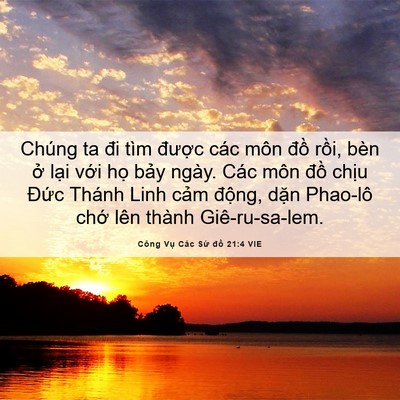Picture 06 - Công Vụ Các Sứ đồ 21:4 VIE - Chúng ta đi tìm được các môn đồ - Bible Verse Picture