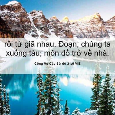 Picture 06 - Công Vụ Các Sứ đồ 21:6 VIE - rồi từ giã nhau. Đoạn, chúng ta xuống - Bible Verse Picture
