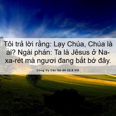 Picture 06 - Công Vụ Các Sứ đồ 22:8 VIE - Tôi trả lời rằng: Lạy Chúa, Chúa là - Bible Verse Picture