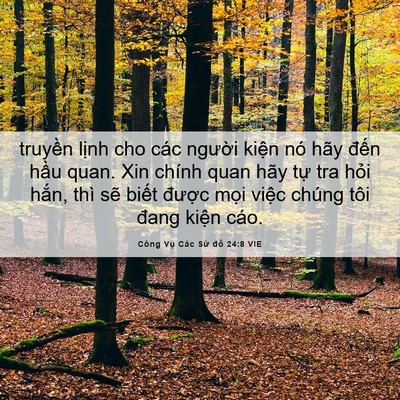 Picture 06 - Công Vụ Các Sứ đồ 24:8 VIE - truyền lịnh cho các người kiện nó hãy - Bible Verse Picture