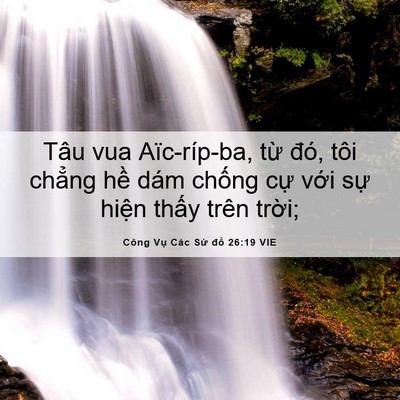 Picture 06 - Công Vụ Các Sứ đồ 26:19 VIE - Tâu vua Aïc-ríp-ba, từ đó, tôi chẳng - Bible Verse Picture