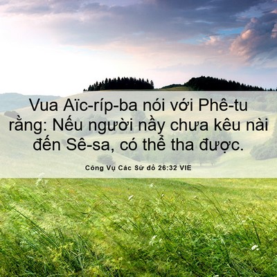 Picture 06 - Công Vụ Các Sứ đồ 26:32 VIE - Vua Aïc-ríp-ba nói với Phê-tu rằng: Nếu - Bible Verse Picture