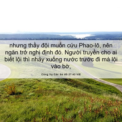 Picture 06 - Công Vụ Các Sứ đồ 27:43 VIE - nhưng thầy đội muốn cứu Phao-lô, nên - Bible Verse Picture