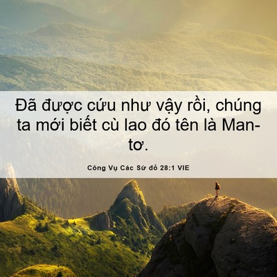 Picture 06 - Công Vụ Các Sứ đồ 28:1 VIE - Đã được cứu như vậy rồi, chúng ta - Bible Verse Picture