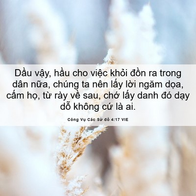 Picture 06 - Công Vụ Các Sứ đồ 4:17 VIE - Dầu vậy, hầu cho việc khỏi đồn ra - Bible Verse Picture
