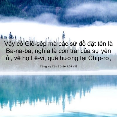 Picture 06 - Công Vụ Các Sứ đồ 4:36 VIE - Vậy có Giô-sép mà các sứ đồ đặt - Bible Verse Picture