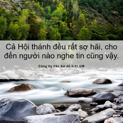 Picture 06 - Công Vụ Các Sứ đồ 5:11 VIE - Cả Hội thánh đều rất sợ hãi, cho - Bible Verse Picture