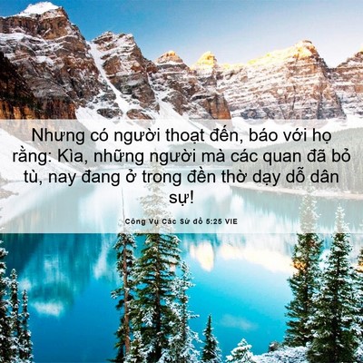 Picture 06 - Công Vụ Các Sứ đồ 5:25 VIE - Nhưng có người thoạt đến, báo với - Bible Verse Picture