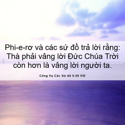 Picture 06 - Công Vụ Các Sứ đồ 5:29 VIE - Phi-e-rơ và các sứ đồ trả lời rằng: - Bible Verse Picture