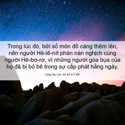 Picture 06 - Công Vụ Các Sứ đồ 6:1 VIE - Trong lúc đó, bởi số môn đồ càng - Bible Verse Picture