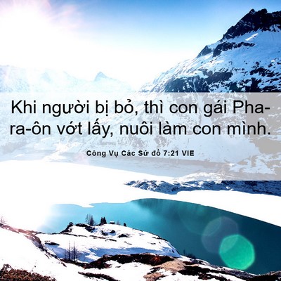Picture 06 - Công Vụ Các Sứ đồ 7:21 VIE - Khi người bị bỏ, thì con gái Pha-ra-ôn - Bible Verse Picture