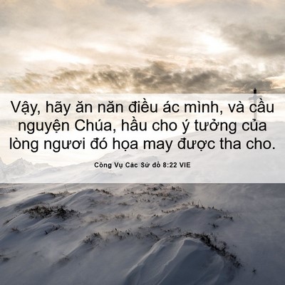 Picture 06 - Công Vụ Các Sứ đồ 8:22 VIE - Vậy, hãy ăn năn điều ác mình, và cầu - Bible Verse Picture