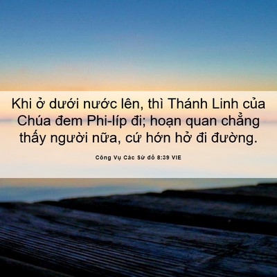 Picture 06 - Công Vụ Các Sứ đồ 8:39 VIE - Khi ở dưới nước lên, thì Thánh Linh - Bible Verse Picture