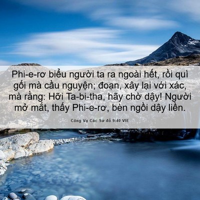 Picture 06 - Công Vụ Các Sứ đồ 9:40 VIE - Phi-e-rơ biểu người ta ra ngoài hết, - Bible Verse Picture