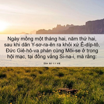 Picture 06 - Dân Số 1:1 VIE - Ngày mồng một tháng hai, năm thứ hai, - Bible Verse Picture