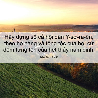 Picture 06 - Dân Số 1:2 VIE - Hãy dựng sổ cả hội dân Y-sơ-ra-ên, - Bible Verse Picture