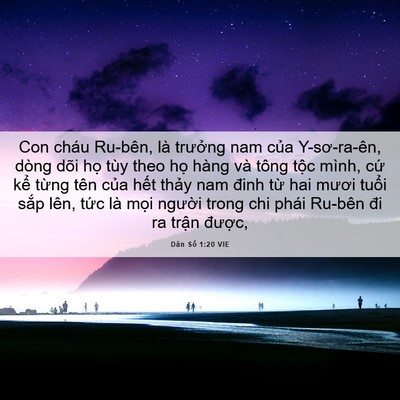 Picture 06 - Dân Số 1:20 VIE - Con cháu Ru-bên, là trưởng nam của - Bible Verse Picture