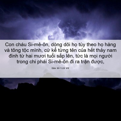 Picture 06 - Dân Số 1:22 VIE - Con cháu Si-mê-ôn, dòng dõi họ tùy theo - Bible Verse Picture