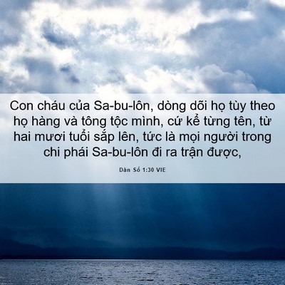 Picture 06 - Dân Số 1:30 VIE - Con cháu của Sa-bu-lôn, dòng dõi họ tùy - Bible Verse Picture