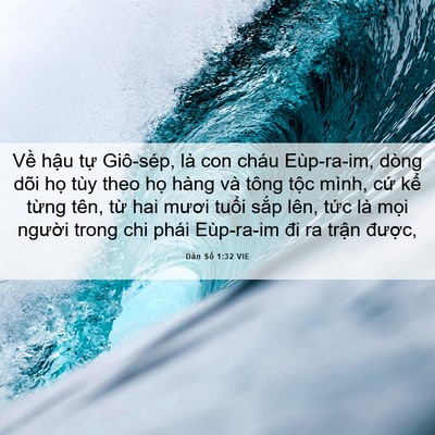 Picture 06 - Dân Số 1:32 VIE - Về hậu tự Giô-sép, là con cháu - Bible Verse Picture
