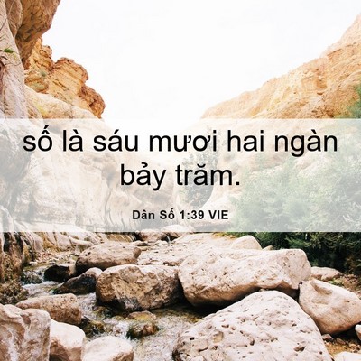Picture 06 - Dân Số 1:39 VIE - số là sáu mươi hai ngàn bảy - Bible Verse Picture