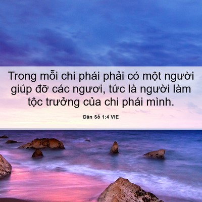 Picture 06 - Dân Số 1:4 VIE - Trong mỗi chi phái phải có một người - Bible Verse Picture