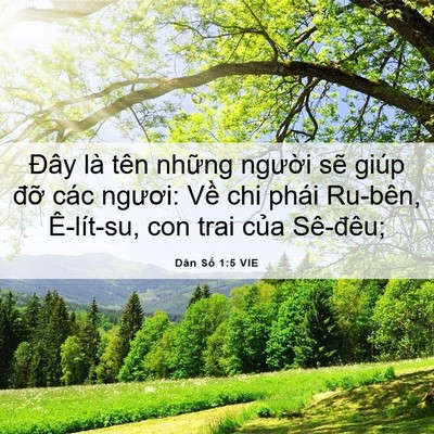 Picture 06 - Dân Số 1:5 VIE - Đây là tên những người sẽ giúp đỡ - Bible Verse Picture