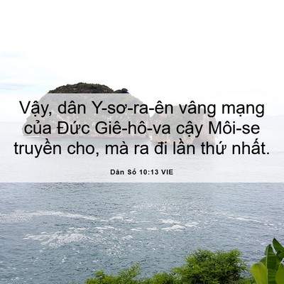 Picture 06 - Dân Số 10:13 VIE - Vậy, dân Y-sơ-ra-ên vâng mạng của - Bible Verse Picture