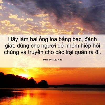 Picture 06 - Dân Số 10:2 VIE - Hãy làm hai ống loa bằng bạc, đánh - Bible Verse Picture