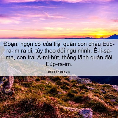 Picture 06 - Dân Số 10:22 VIE - Đoạn, ngọn cờ của trại quân con cháu - Bible Verse Picture