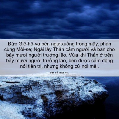 Picture 06 - Dân Số 11:25 VIE - Đức Giê-hô-va bèn ngự xuống trong mây, - Bible Verse Picture