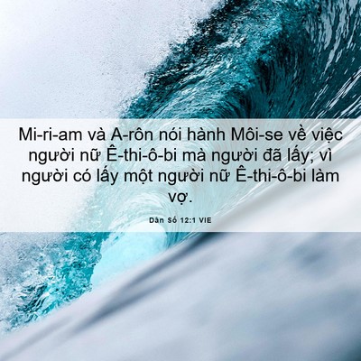 Picture 06 - Dân Số 12:1 VIE - Mi-ri-am và A-rôn nói hành Môi-se về - Bible Verse Picture