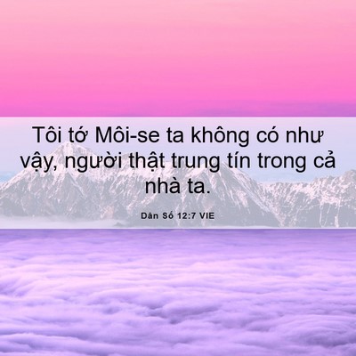 Picture 06 - Dân Số 12:7 VIE - Tôi tớ Môi-se ta không có như vậy, - Bible Verse Picture