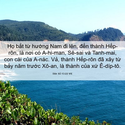 Picture 06 - Dân Số 13:22 VIE - Họ bắt từ hướng Nam đi lên, đến - Bible Verse Picture