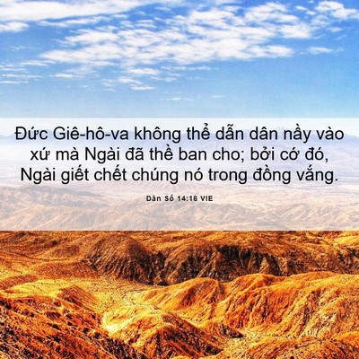 Picture 06 - Dân Số 14:16 VIE - Đức Giê-hô-va không thể dẫn dân nầy - Bible Verse Picture