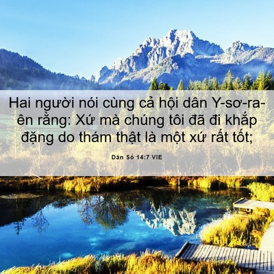 Picture 06 - Dân Số 14:7 VIE - Hai người nói cùng cả hội dân - Bible Verse Picture