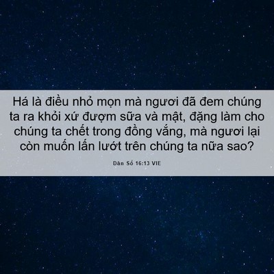 Picture 06 - Dân Số 16:13 VIE - Há là điều nhỏ mọn mà ngươi đã đem - Bible Verse Picture