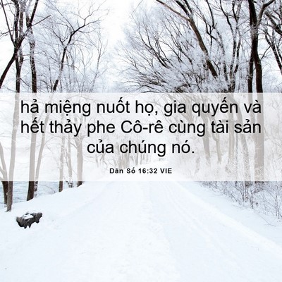 Picture 06 - Dân Số 16:32 VIE - hả miệng nuốt họ, gia quyến và hết - Bible Verse Picture