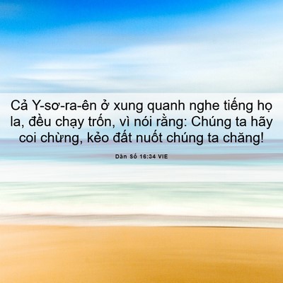 Picture 06 - Dân Số 16:34 VIE - Cả Y-sơ-ra-ên ở xung quanh nghe tiếng - Bible Verse Picture