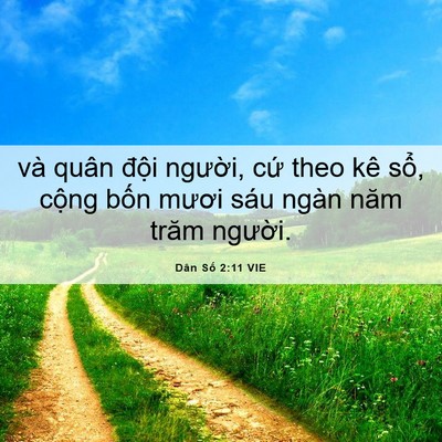 Picture 06 - Dân Số 2:11 VIE - và quân đội người, cứ theo kê sổ, - Bible Verse Picture