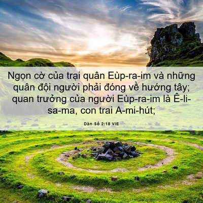 Picture 06 - Dân Số 2:18 VIE - Ngọn cờ của trại quân Eùp-ra-im và - Bible Verse Picture