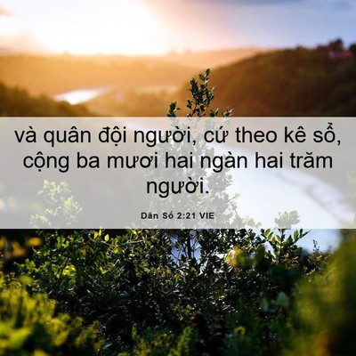 Picture 06 - Dân Số 2:21 VIE - và quân đội người, cứ theo kê sổ, - Bible Verse Picture