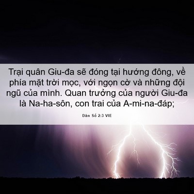 Picture 06 - Dân Số 2:3 VIE - Trại quân Giu-đa sẽ đóng tại hướng - Bible Verse Picture