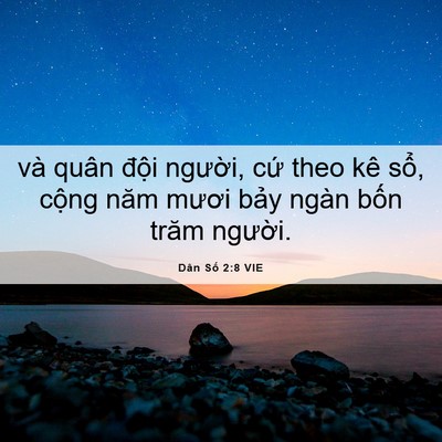 Picture 06 - Dân Số 2:8 VIE - và quân đội người, cứ theo kê sổ, - Bible Verse Picture