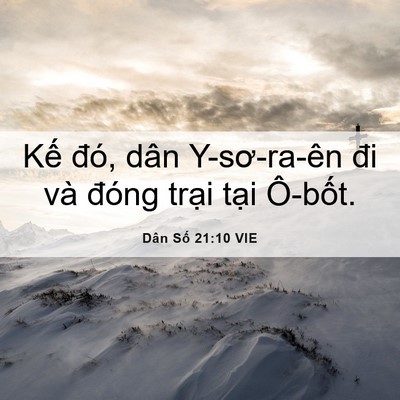 Picture 06 - Dân Số 21:10 VIE - Kế đó, dân Y-sơ-ra-ên đi và đóng - Bible Verse Picture