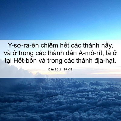 Picture 06 - Dân Số 21:25 VIE - Y-sơ-ra-ên chiếm hết các thành nầy, và - Bible Verse Picture