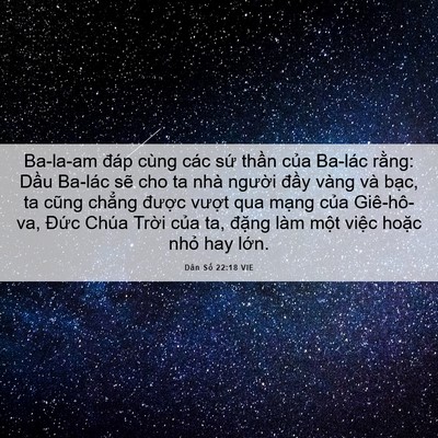 Picture 06 - Dân Số 22:18 VIE - Ba-la-am đáp cùng các sứ thần của - Bible Verse Picture