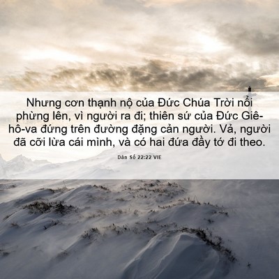 Picture 06 - Dân Số 22:22 VIE - Nhưng cơn thạnh nộ của Đức Chúa - Bible Verse Picture