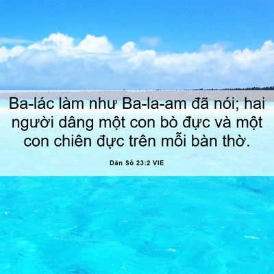 Picture 06 - Dân Số 23:2 VIE - Ba-lác làm như Ba-la-am đã nói; hai - Bible Verse Picture